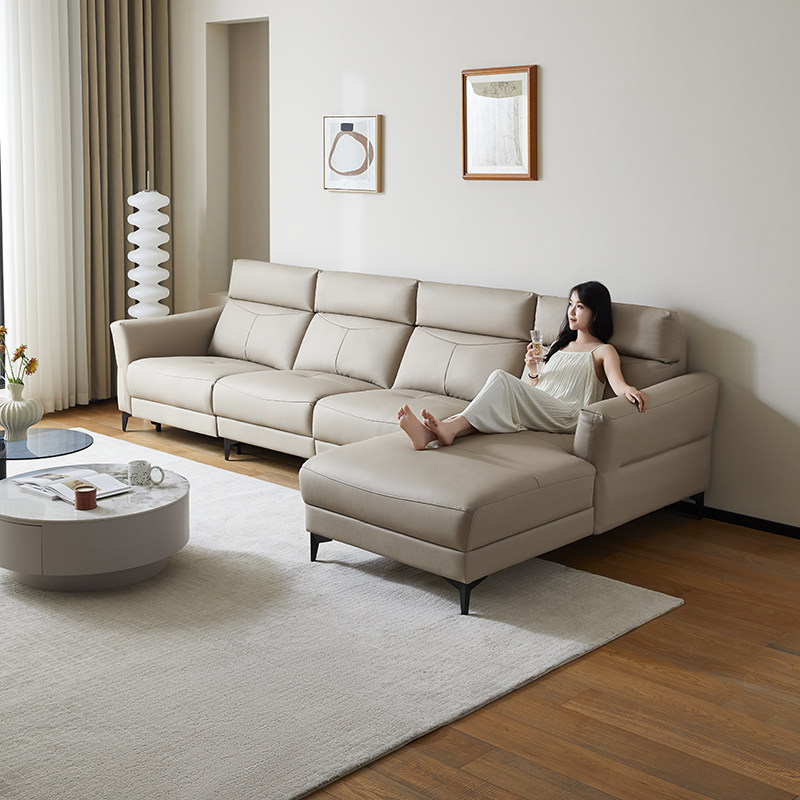 双虎轻奢真皮沙发头层牛皮客厅2024新款多功能零靠墙电动沙发905