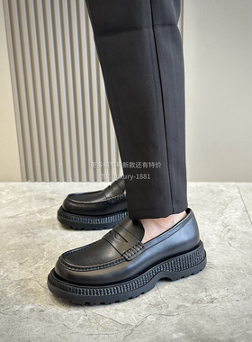 2024年新款D家 Explorer 乐福鞋 黑色光滑牛皮,开边珠鞋面增高鞋