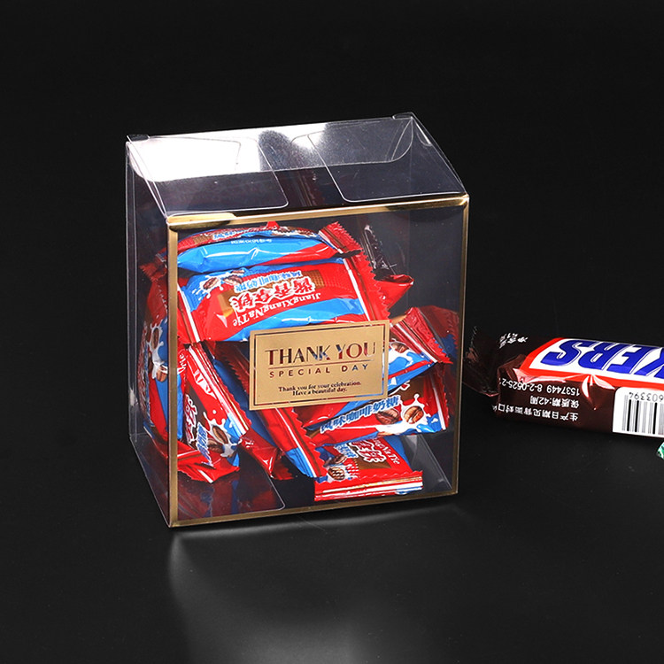 现货PET烫金喜棒棒糖透明包装盒结婚用品方盒婚庆伴手礼喜糖礼盒