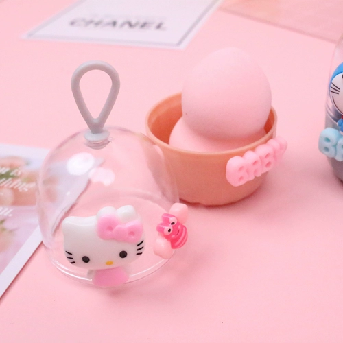 Мультяшная косметическая губка, коробка для хранения, капсула, портативный спонж для путешествий