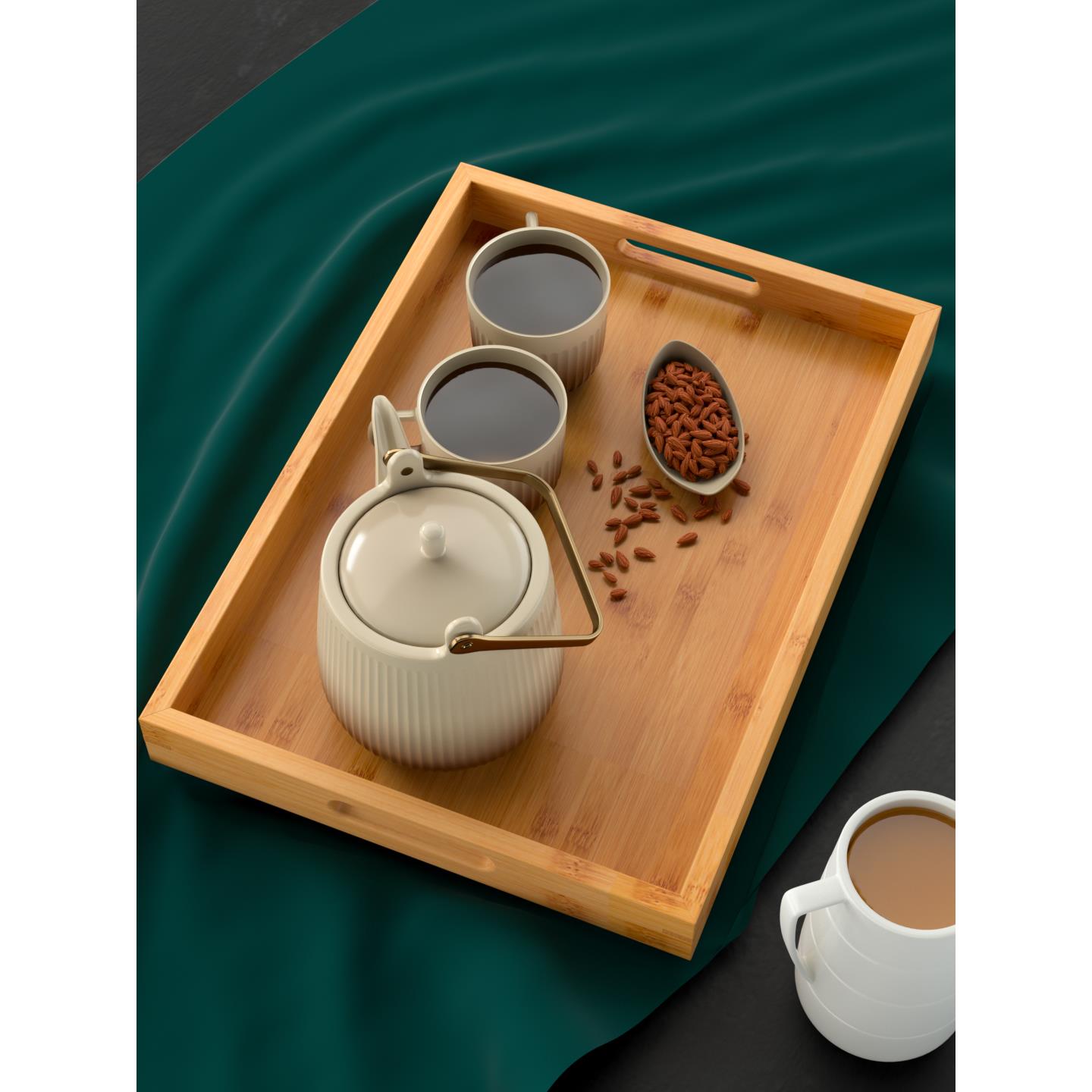 托 托盘木制日式茶具烘焙烧烤竹制品月子餐实木楠竹大号茶具上盘