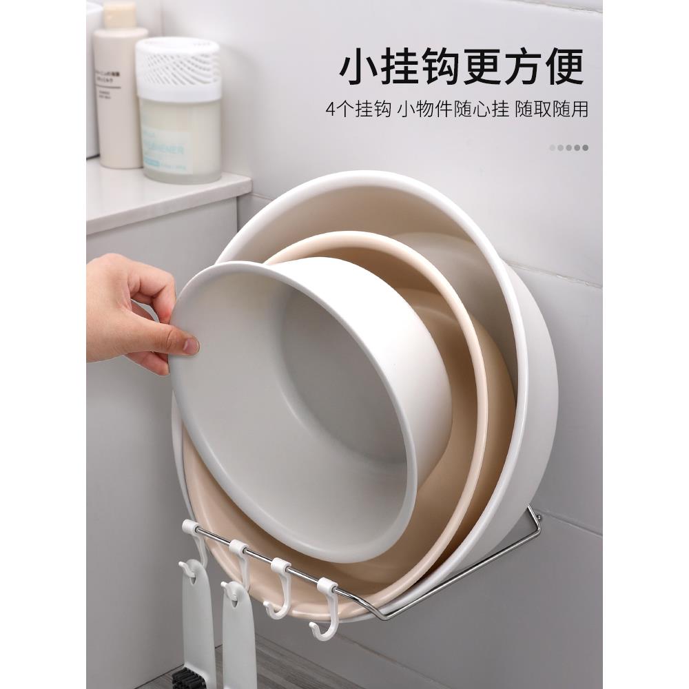 家用卫生间免打孔脸盆收纳架壁挂浴室不锈钢脸盆置物架厕所可折叠