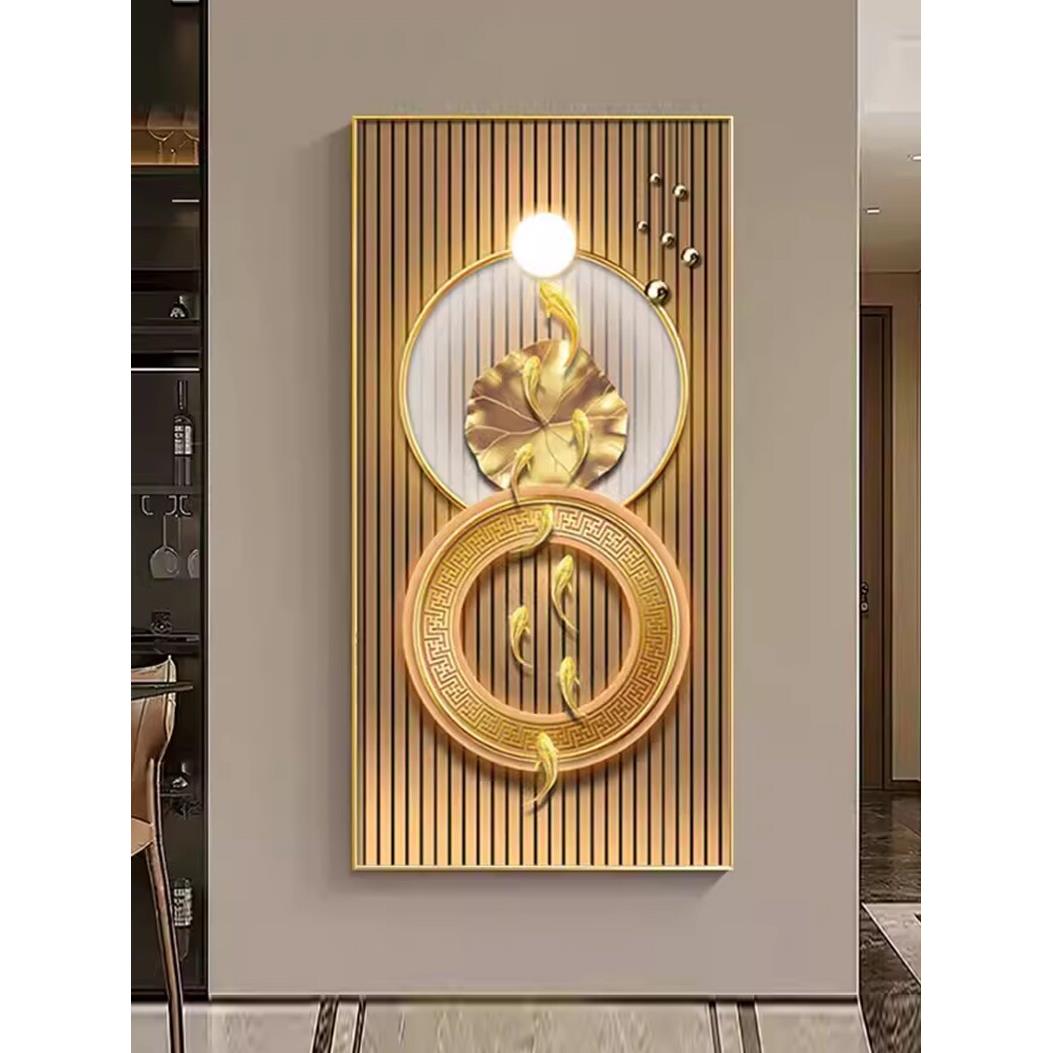 玄关走廊入户装饰画晶瓷有框竖版挂画简约现代背景墙北欧抽象高端