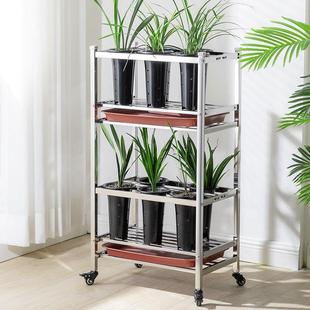 304不锈钢兰花架子兰花盆架室外摆放可移动户外室内接水层专用架