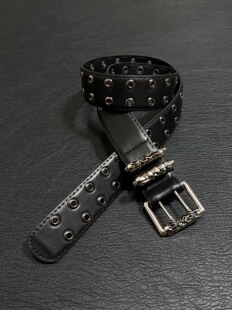 afaaa中古vintage双排扣皮带重磅暗黑朋克风Opium小子穿搭腰带ins