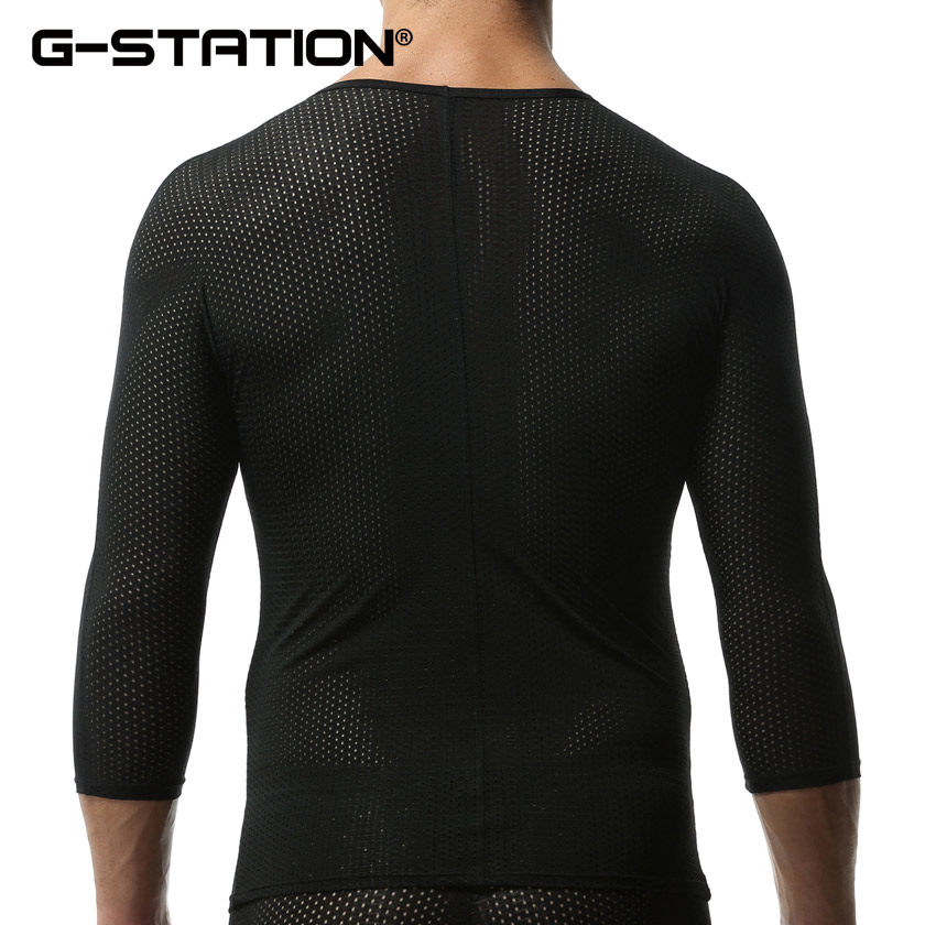 G-STATION 메쉬 꽉 달리기 스포츠 속건성 꽉 피트니스 압축 의류 남성 체육관 훈련 의류