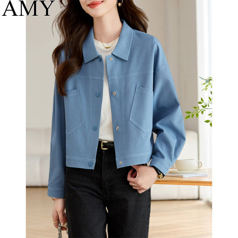 2026春装新款显瘦小个子牛仔外套洋气休闲宽松口袋经典夹克上衣女