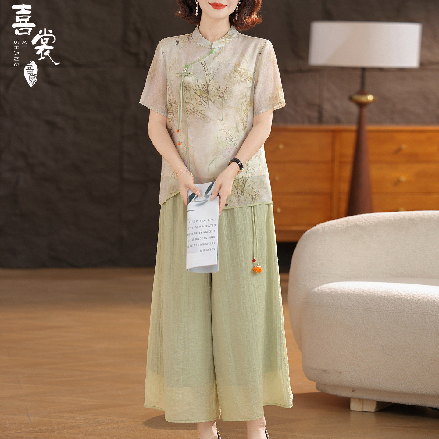 喜裳新中式妈妈夏装套装2