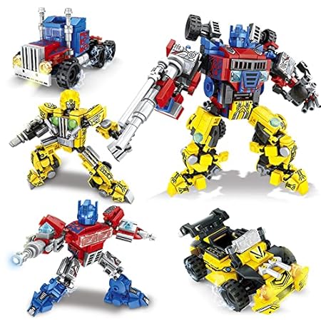 Mesiondy 4 IN1 Transform Robot Building Toy Set， Includin