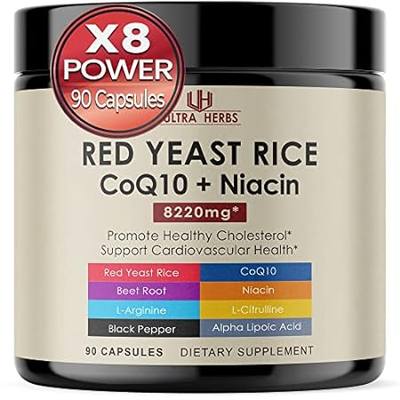 Ultra Red Yeast Rice 7000mg CoQ10 100mg Beet Root 1000mg