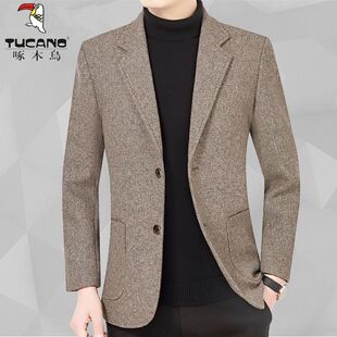 男士 正品 啄木鸟 外 西服英伦休闲西装 上衣男装 百搭休闲高档春秋季