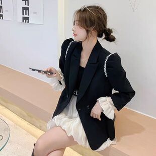 胖mm大码美拉德爆款时尚百搭洋气甜美御姐风jk西服外套+蓬蓬裙套