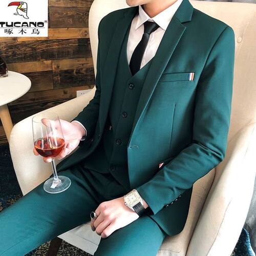 高端西服套装男士新郎结