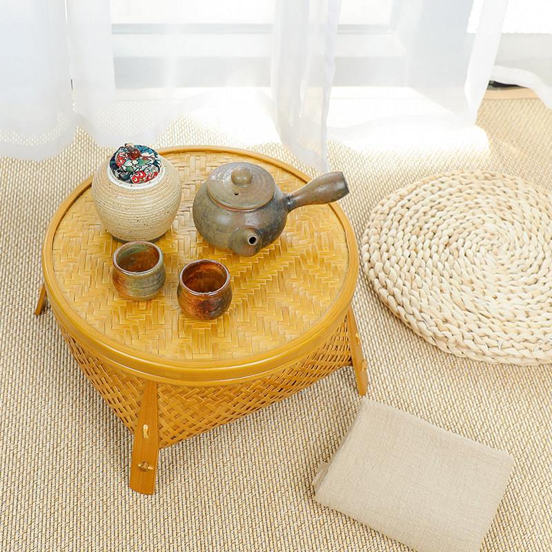 竹编茶具收纳盒茶台茶杯漆器桌面整理茶桌摆件纯手工制品储藏果篮
