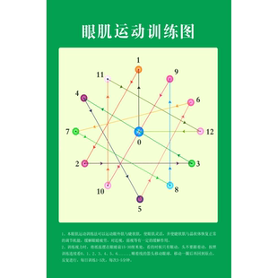 远视图眼肌运动训练墙贴 儿童增视力矫正散光眼球恢复眼部肌肉图