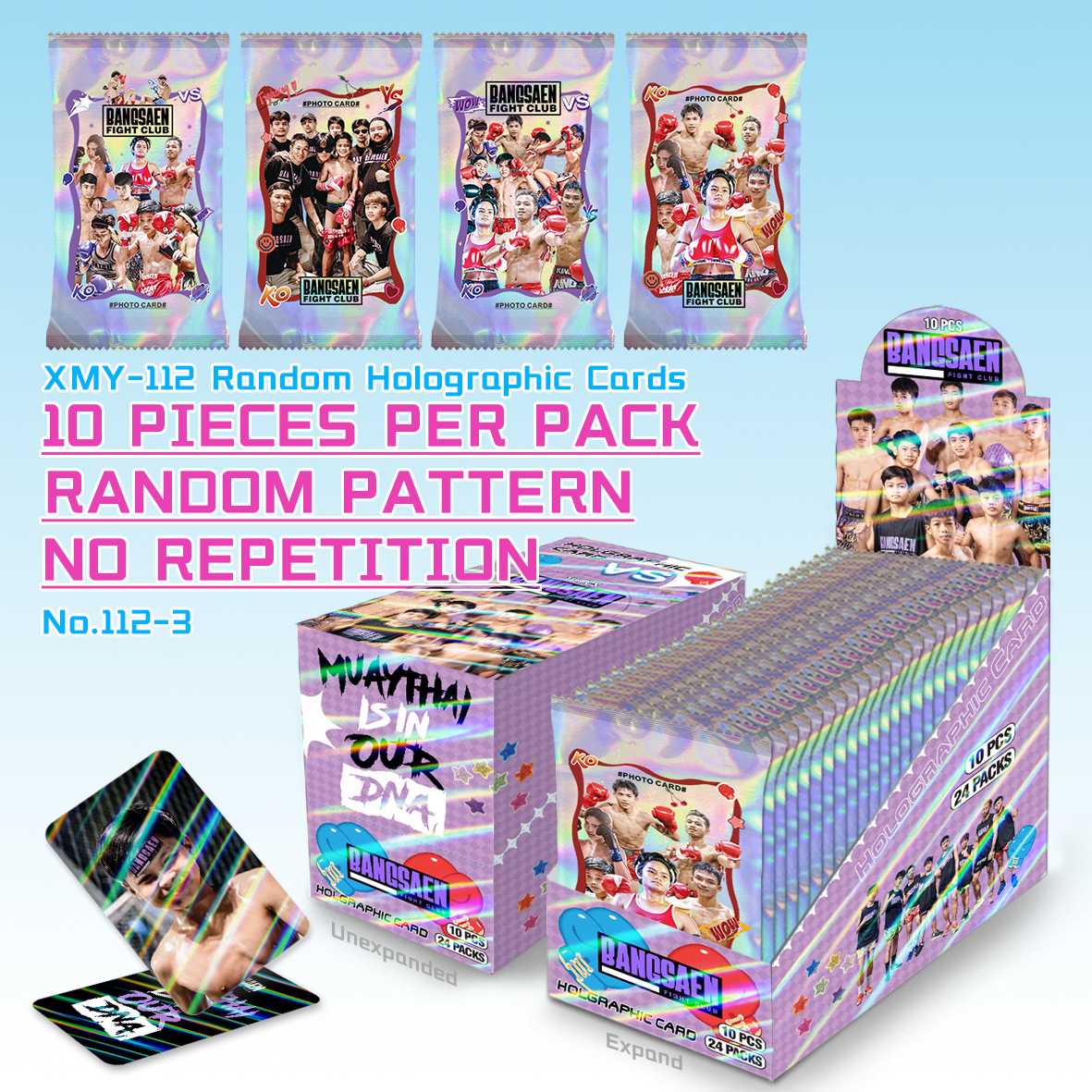 热销泰国拳击Bangsaen Fight Club周边镭射卡10张/包闪卡袋装LOMO