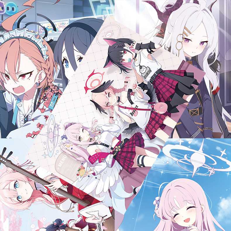 蔚蓝档案海报 高清铜版纸1套8张 动漫周边宿舍墙贴纸装饰画背景墙