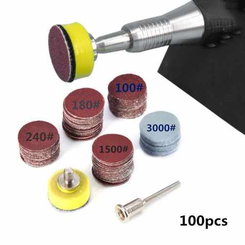 25mm 1英寸砂盘砂盘100-3000砂纸1英寸磨料抛光垫用于Dremel工具