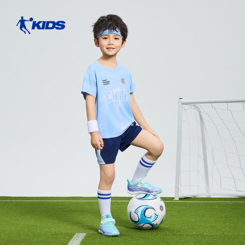 商场同款乔丹儿童短袖套装2026夏季新款男小童运动速干学生两件套