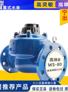 宁波总厂品牌WS垂直螺翼水表2寸3寸高灵敏工业大口径法兰水表机芯