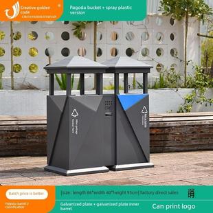 户外垃圾桶不锈钢卫生皮箱户外公共场所公园景区街道分类垃圾桶