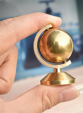 十指艺人纯铜地球仪 指尖陀螺旋把玩摆件 玩转地球实心133克 包邮