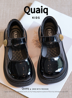 童鞋女童黑色皮鞋春秋2025新款软底儿童鞋子小女孩公主鞋宝宝单鞋