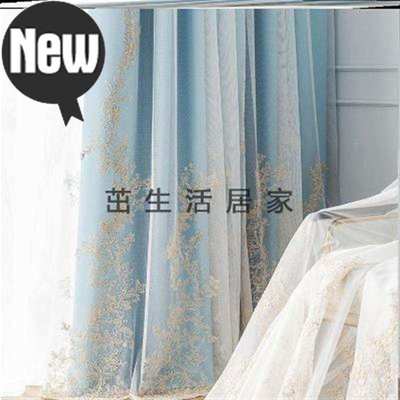 客丁2020流行窗帘双层对开式2片全遮光韩式布纱一体卧室i阳台客厅