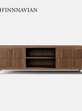 芬纳维亚传承 意大利简约实木电视柜黑胡桃置物柜(Eleva-3埃利瓦)