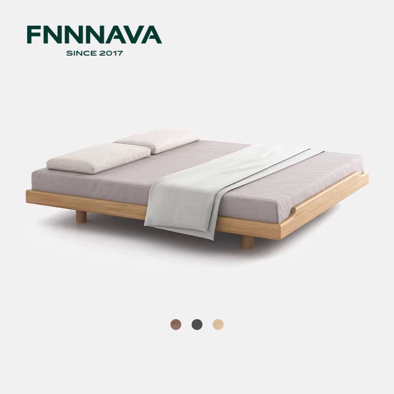 芬纳维亚传承 橡木无床头中式Vilo-1维乐双人床现代简约全实木床