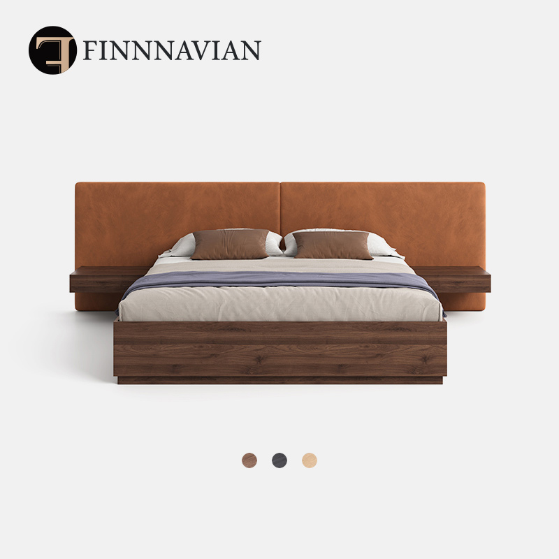 芬纳维亚传承 现代简约实木榻榻米日式主卧双人大床(Toffee托菲）