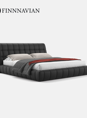 芬纳维亚传承 别墅平层简约全皮双人北欧意式主卧婚床(Nata纳塔）