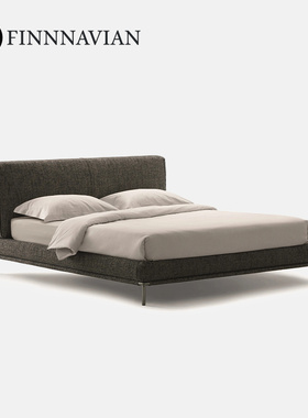 芬纳维亚传承 意式极简布艺双人床轻奢主卧真皮床(Brock布罗克）
