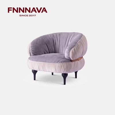 【天猫奢品】现代简约真皮休闲椅