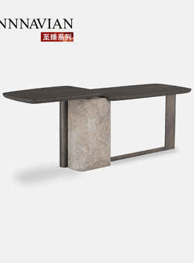 【至臻系列】芬纳维亚 Titano提塔诺意式轻奢大理石茶几 别墅大宅