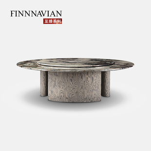 【至臻系列】芬纳维亚 Girona赫罗纳轻奢大理石圆餐桌 别墅宴会桌