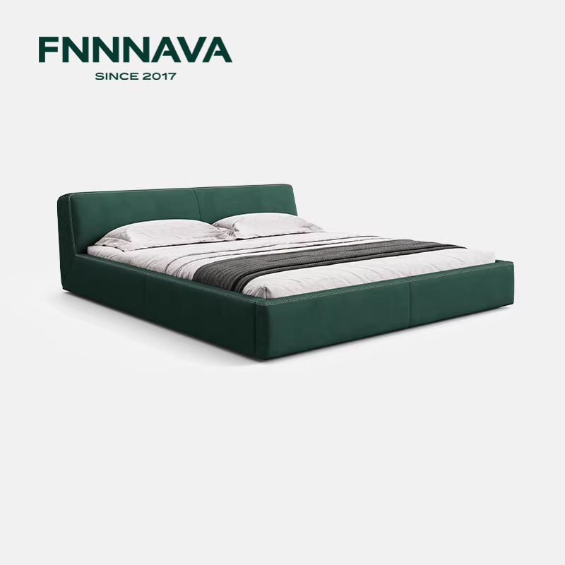 芬纳维亚传承 北欧意式极简双人婚床轻奢别墅软包床(Orion猎户座)