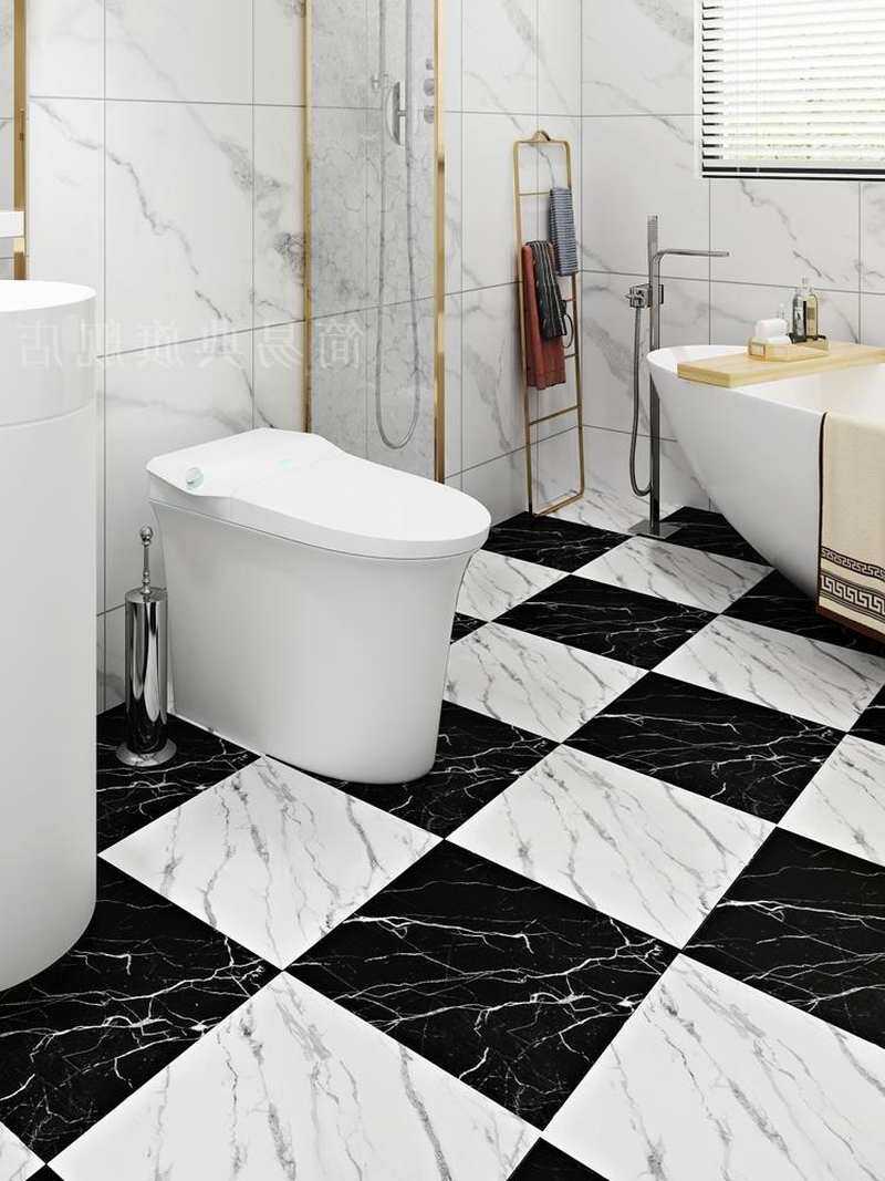卫生间防水耐磨地贴厕所水泥地改造地砖贴纸浴室防滑装饰地板贴纸