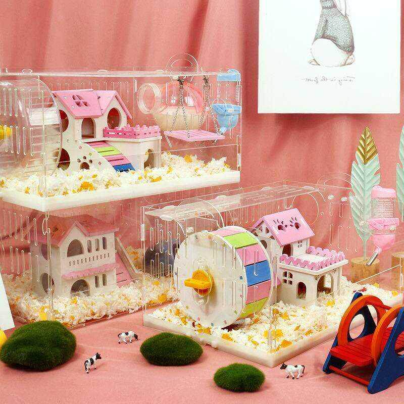 仓鼠窝夏天仓鼠笼子抽屉式亚克力双层超大别墅窝套餐用品套装齐全