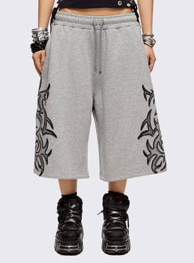 Minga 新品亚文化 Sigilism印花图案 抽绳松紧腰 超宽松卫衣中裤