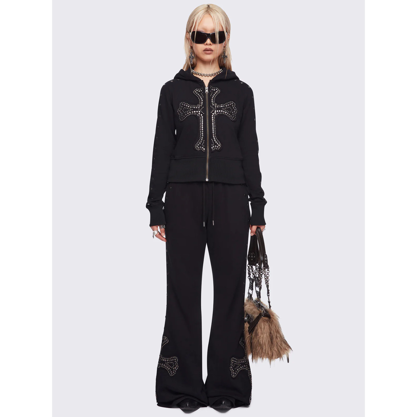 Minga暗黑哥特十字架铆钉套装