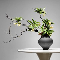 新中式禪意枯枝高端花藝擺件客廳玄關(guān)酒店盆景仿真花假花擺設(shè)綠植