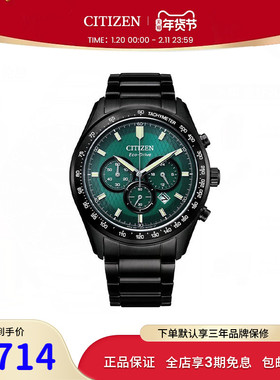 西铁城Citizen手表男光动能经典商务多功能皮钢带腕表CA4455-86X