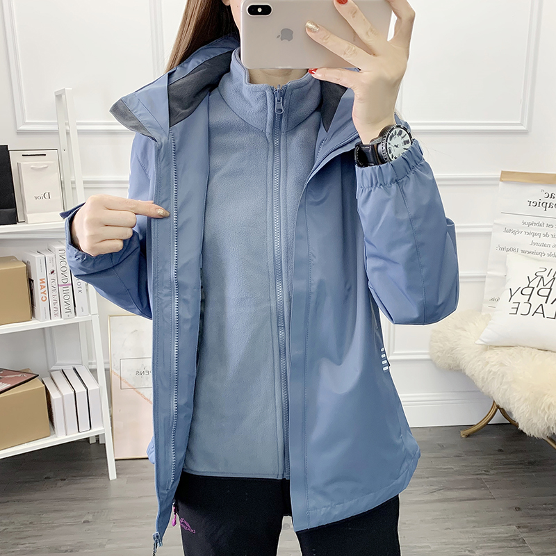 户外冲锋衣女三合一可拆卸