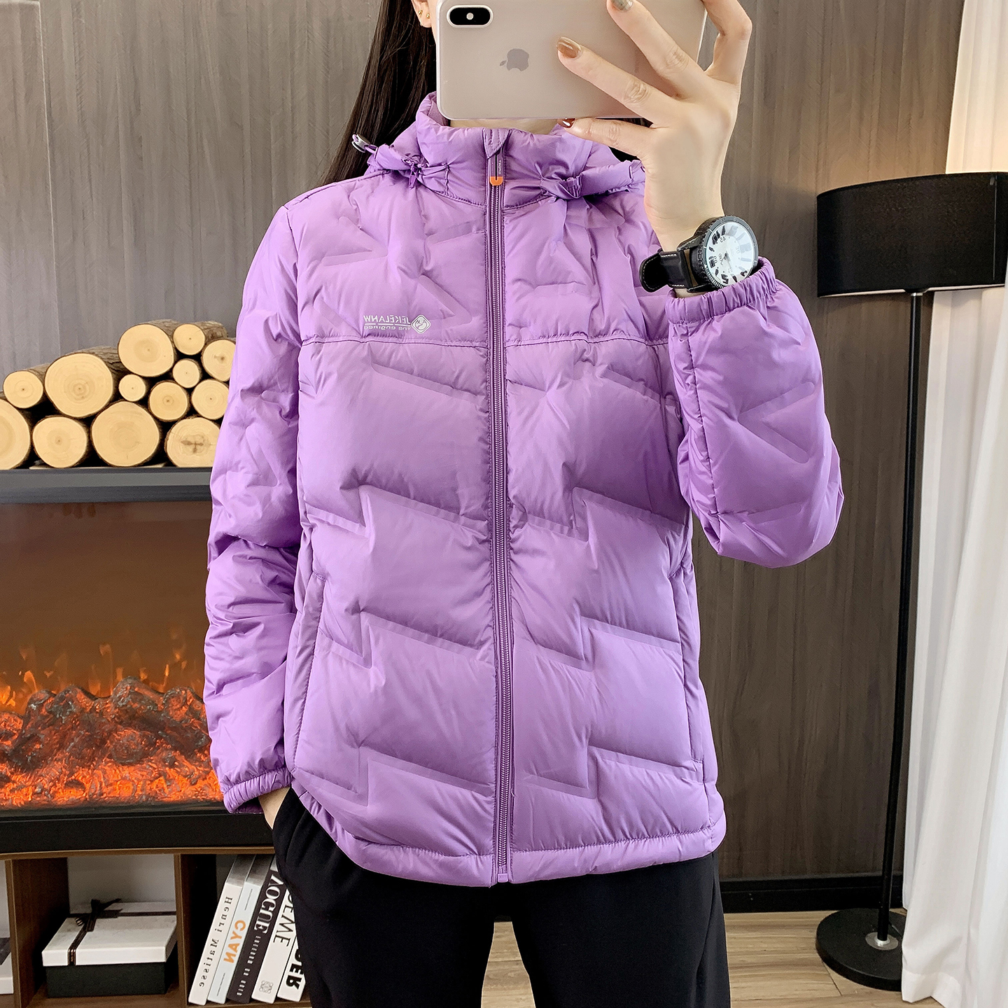 豹迹羽绒服女新款冬季保暖羽绒衣