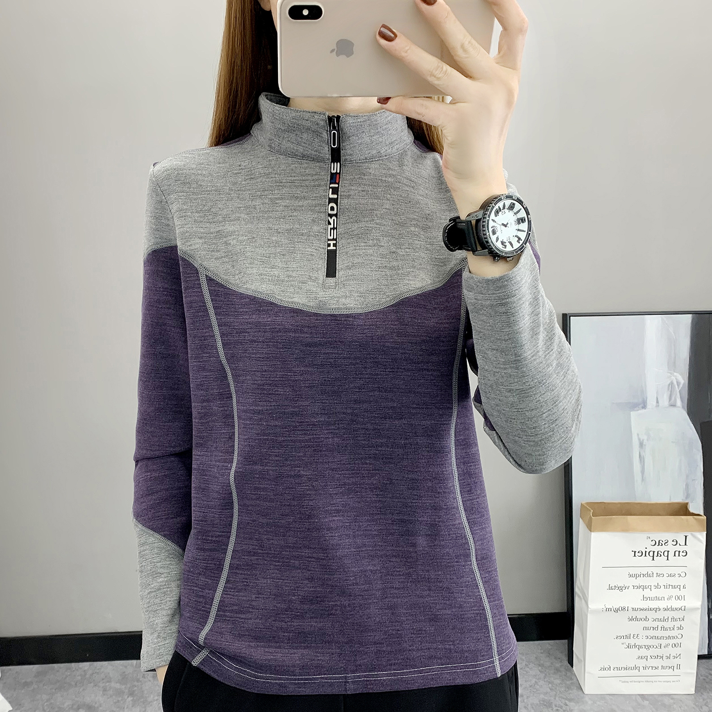 秋冬户外加绒速干衣女长袖