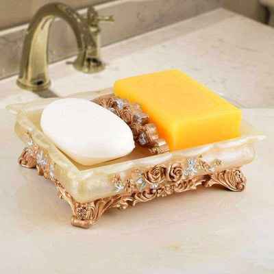 双格香皂盒欧式韩国创意盒香皂盘手工皂盒陶瓷肥皂碟树脂沥水包邮