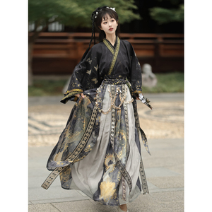翩若惊鸿魏晋风汉服女中国风交领齐腰襦裙晋制改良日常古装春秋冬