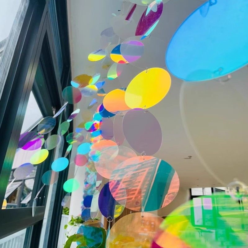 幼儿园环创吊饰材料pet镭射炫彩圆片幻彩色方形片装饰展馆画挂饰,橡塑材料及制品,塑料片材/塑料卷材,淘宝优惠券,粉丝福利购,淘宝优惠卷