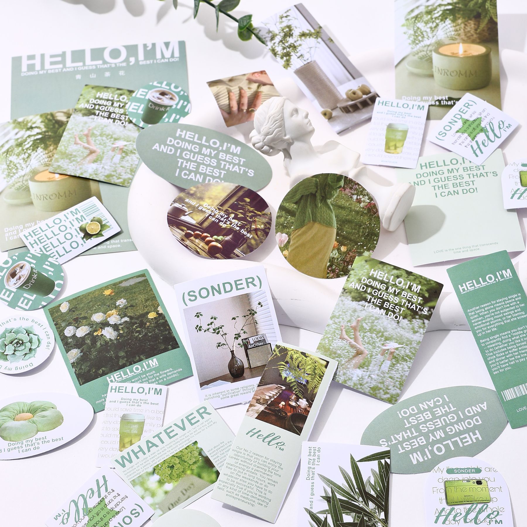 鑫奇新四季烟火系列贴纸包 文艺ins杂志风创意拼贴手帐素材包